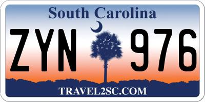 SC license plate ZYN976