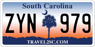 SC license plate ZYN979