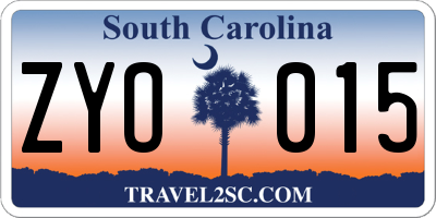 SC license plate ZYO015