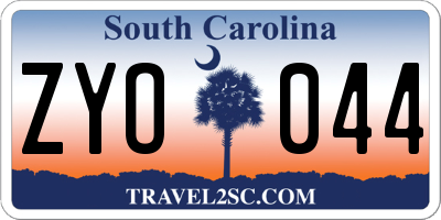 SC license plate ZYO044