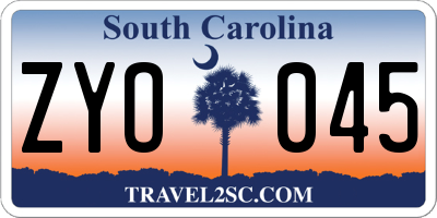 SC license plate ZYO045