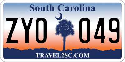 SC license plate ZYO049