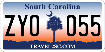 SC license plate ZYO055