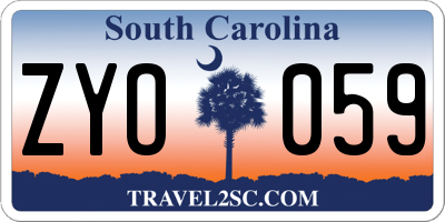 SC license plate ZYO059