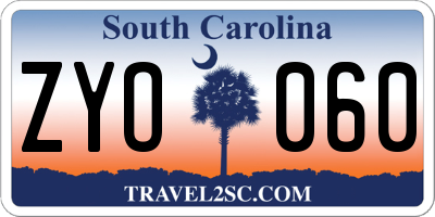 SC license plate ZYO060