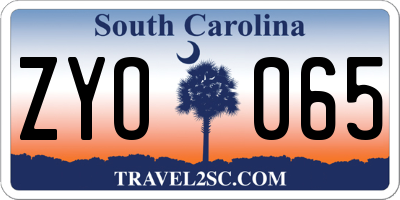 SC license plate ZYO065