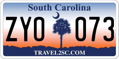 SC license plate ZYO073
