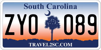 SC license plate ZYO089