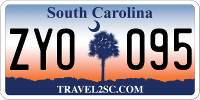 SC license plate ZYO095