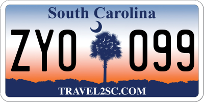 SC license plate ZYO099