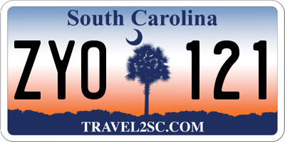 SC license plate ZYO121