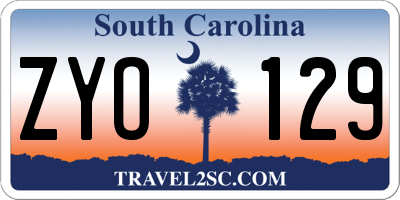 SC license plate ZYO129