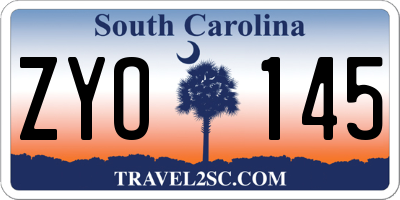 SC license plate ZYO145