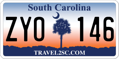 SC license plate ZYO146