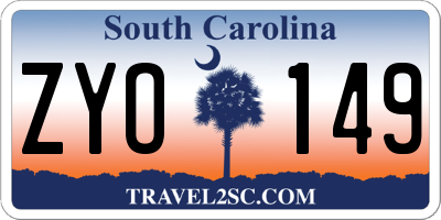 SC license plate ZYO149
