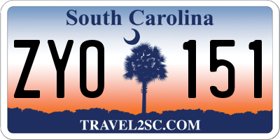 SC license plate ZYO151
