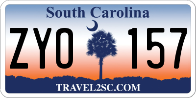 SC license plate ZYO157