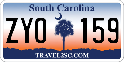 SC license plate ZYO159