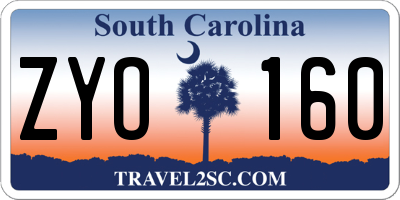 SC license plate ZYO160