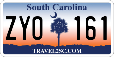 SC license plate ZYO161