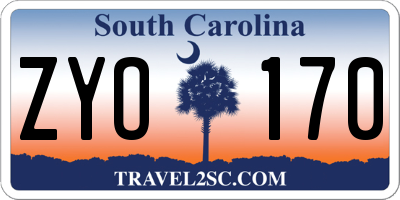 SC license plate ZYO170