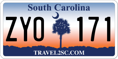 SC license plate ZYO171