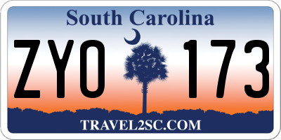 SC license plate ZYO173