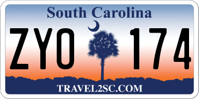 SC license plate ZYO174