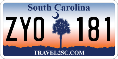 SC license plate ZYO181