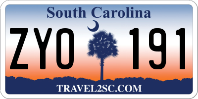 SC license plate ZYO191