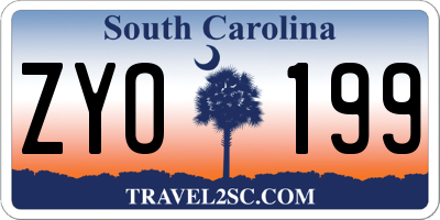 SC license plate ZYO199