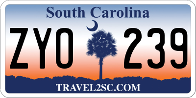 SC license plate ZYO239