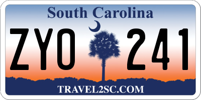 SC license plate ZYO241