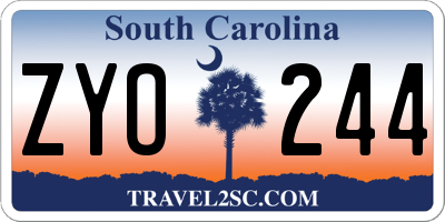 SC license plate ZYO244