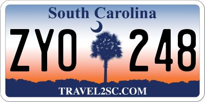 SC license plate ZYO248