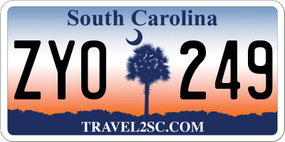 SC license plate ZYO249