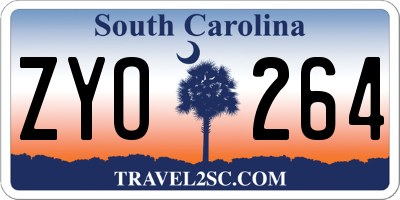 SC license plate ZYO264