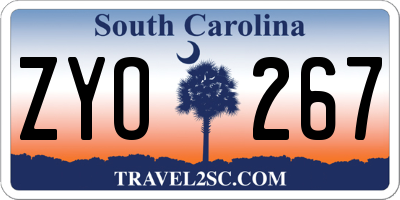 SC license plate ZYO267