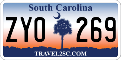 SC license plate ZYO269