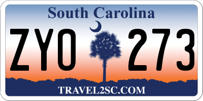 SC license plate ZYO273
