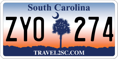 SC license plate ZYO274