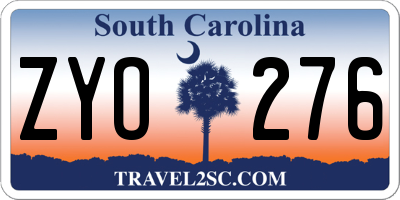 SC license plate ZYO276