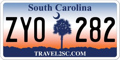 SC license plate ZYO282