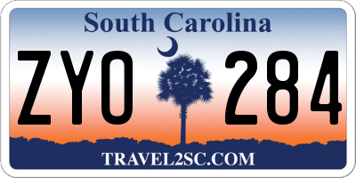 SC license plate ZYO284