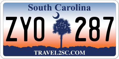 SC license plate ZYO287