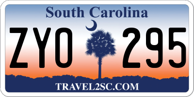 SC license plate ZYO295