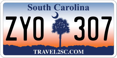 SC license plate ZYO307