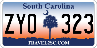 SC license plate ZYO323