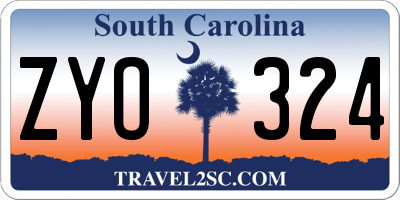 SC license plate ZYO324