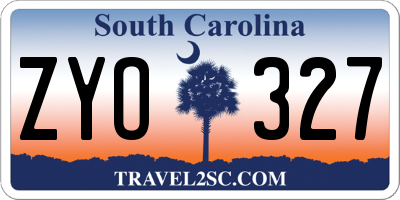 SC license plate ZYO327